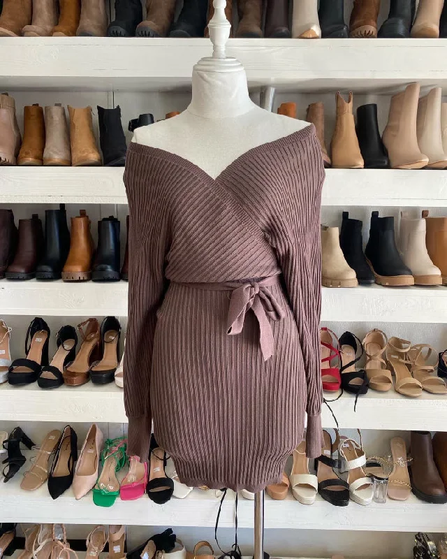 Knit cross-front dress