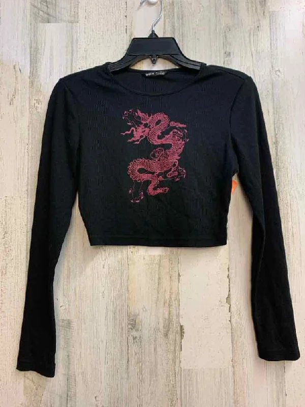 NWT SHEIN Tops Size S BLK/PINK DRAGON CROP TOP TOP