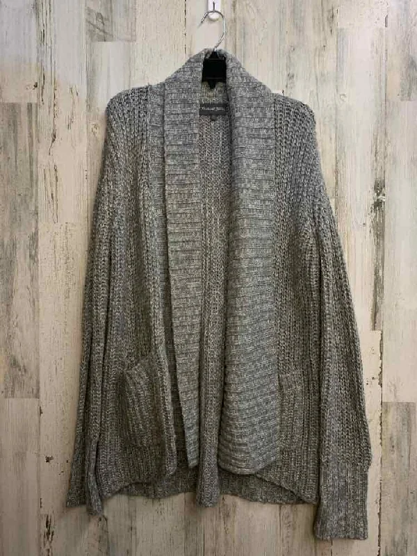 PRE-OWNED MICHAEL STARS Tops Size M/L WHT/GRAY LONG SLEEVES Cardigan/CABLE KNIT