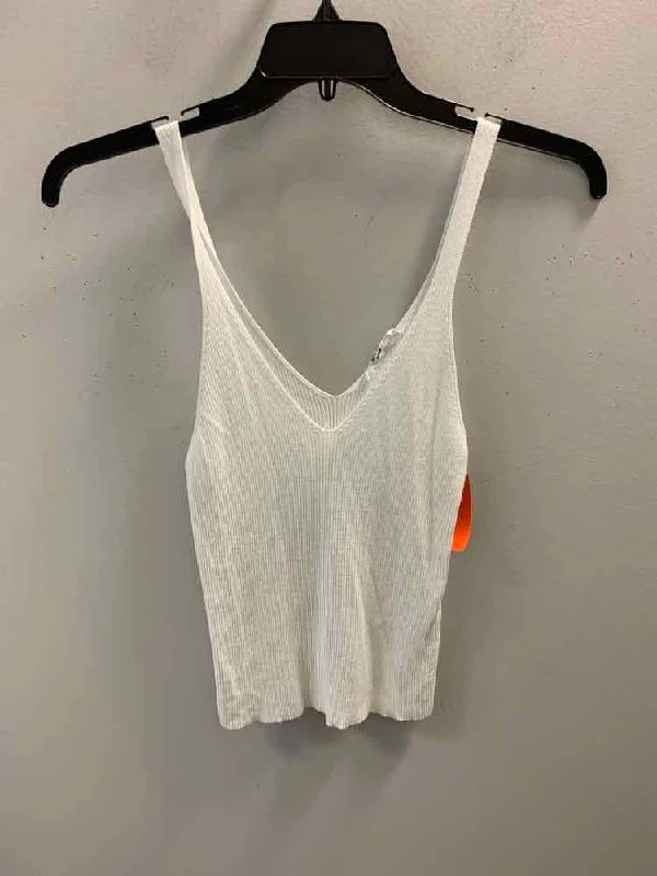 DOUBLE ZERO Tops Size M White SPAGHETTI STRAP TOP