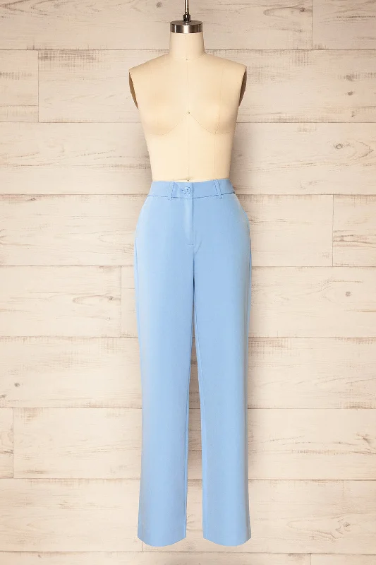 Sutton Blue | Straight Leg Pants w/ Lateral Pockets