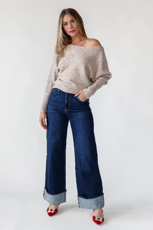 Brandie Oatmeal Rib Knit Sweater - Final Sale