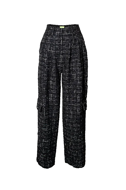 TARA Checkered Pants - Black