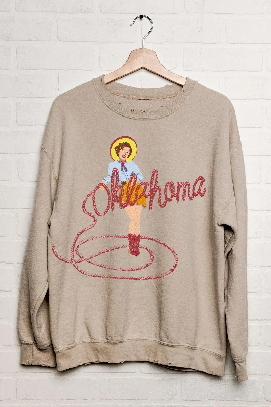 Livy Lu: Oklahoma Cowgirl Thrifted Western Sweatshirt