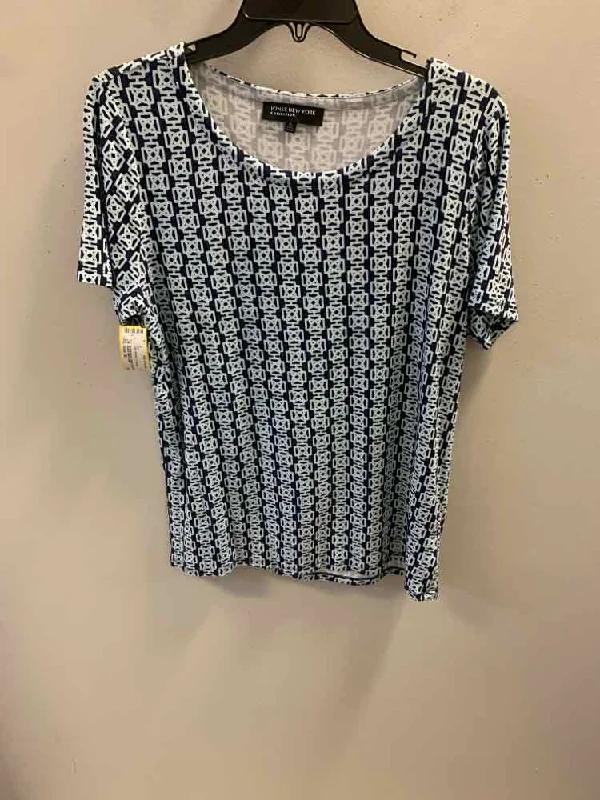 JONES NEW YORK Tops Size XL NAV/BLU Geometric TOP