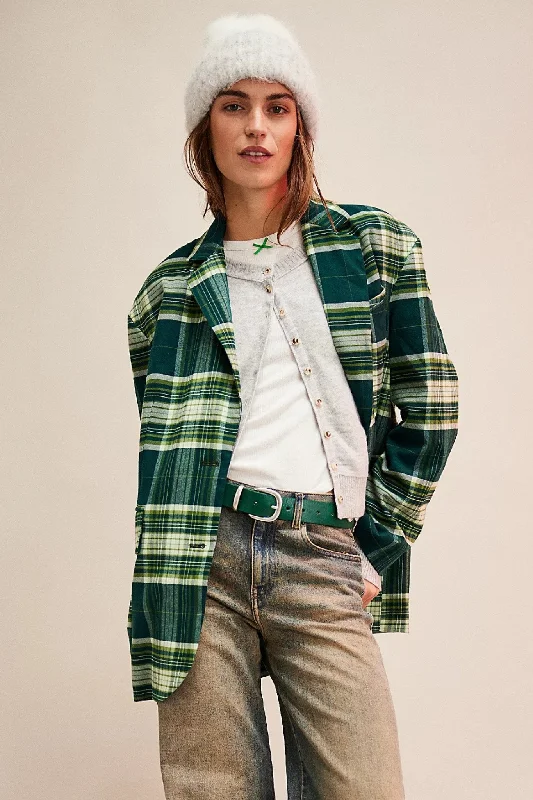 Free People: Reggie Blazer in Green Combo