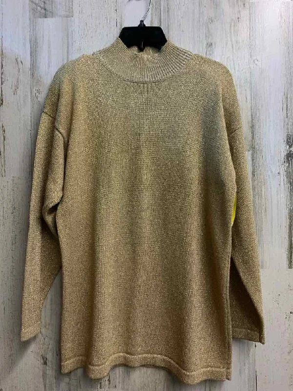 PRE-OWNED ROBERT SCOTT Ltd Tops Size M Gold LONG SLEEVES Sweater/SHOULDER PADS