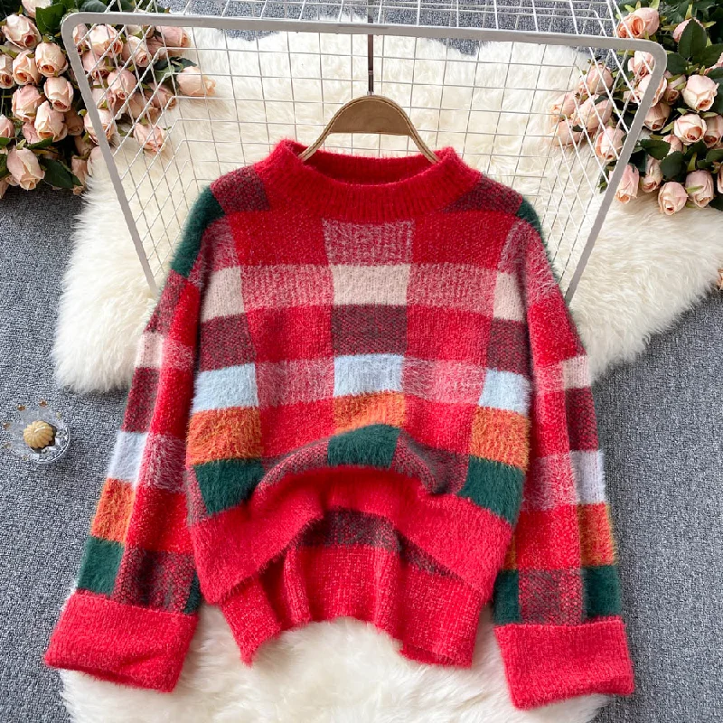 Hong Kong style sweater retro Japanese lazy Pullover  1622