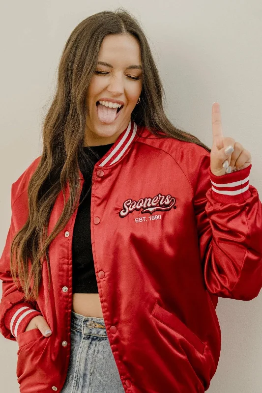 Livy Lu: OU Sooners Embroidered Satin Jacket